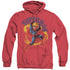 SUPERMAN/A NAME TO UPHOLD - ADULT HEATHER HOODIE - RED