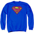 SUPERMAN/ACTION SHIELD - ADULT CREWNECK SWEATSHIRT - ROYAL BLUE