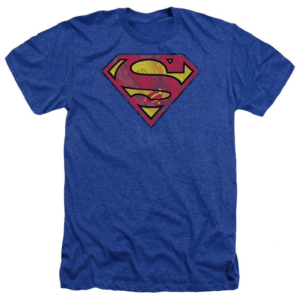 SUPERMAN/ACTION SHIELD - ADULT HEATHER - ROYAL BLUE