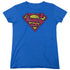 SUPERMAN/ACTION SHIELD - S/S WOMENS TEE - ROYAL BLUE