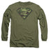 SUPERMAN/CAMO LOGO - L/S ADULT 18/1 - MILITARY GREEN