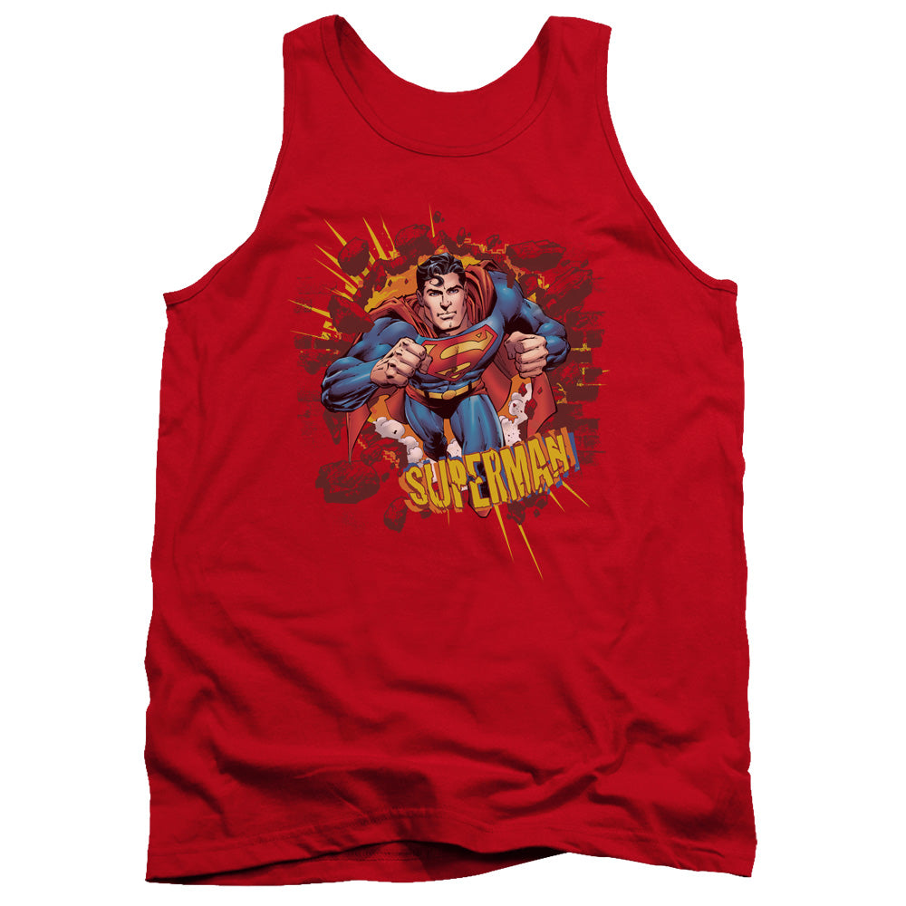 SUPERMAN/SORRY ABOUT THE WALL - ADULT TANK - RED