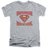 SUPERMAN/MAN OF STEEL JERSEY - S/S ADULT V-NECK 30/1 - ATHLETIC HEATHER