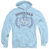 SUPERMAN/COLLEGIATE CREST - ADULT PULLOVER HOODIE - LIGHT BLUE