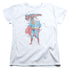 SUPERMAN/VINTAGE INK SPLATTER - S/S WOMENS TEE - WHITE