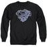 SUPERMAN/ELECTRIC SUPES SHIELD - ADULT CREWNECK SWEATSHIRT - BLACK