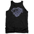 SUPERMAN/ELECTRIC SUPES SHIELD - ADULT TANK - BLACK