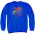 SUPERMAN/COOL WORD SUPES - ADULT CREWNECK SWEATSHIRT - ROYAL BLUE