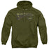 SUPERMAN/CAMO LOGO & SHIELD - ADULT PULLOVER HOODIE - MILITARY GREEN