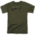 SUPERMAN/CAMO LOGO & SHIELD - S/S ADULT 18/1 - MILITARY GREEN