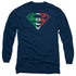 SUPERMAN/MEXICAN SHIELD -  L/S ADULT 18/1  - NAVY