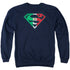 SUPERMAN/MEXICAN SHIELD - ADULT CREWNECK SWEATSHIRT - NAVY