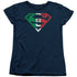 SUPERMAN/MEXICAN SHIELD - S/S WOMENS TEE - NAVY