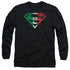 SUPERMAN/MEXICAN FLAG SHIELD -  L/S ADULT 18/1  - BLACK