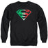 SUPERMAN/MEXICAN FLAG SHIELD - ADULT CREWNECK SWEATSHIRT - BLACK