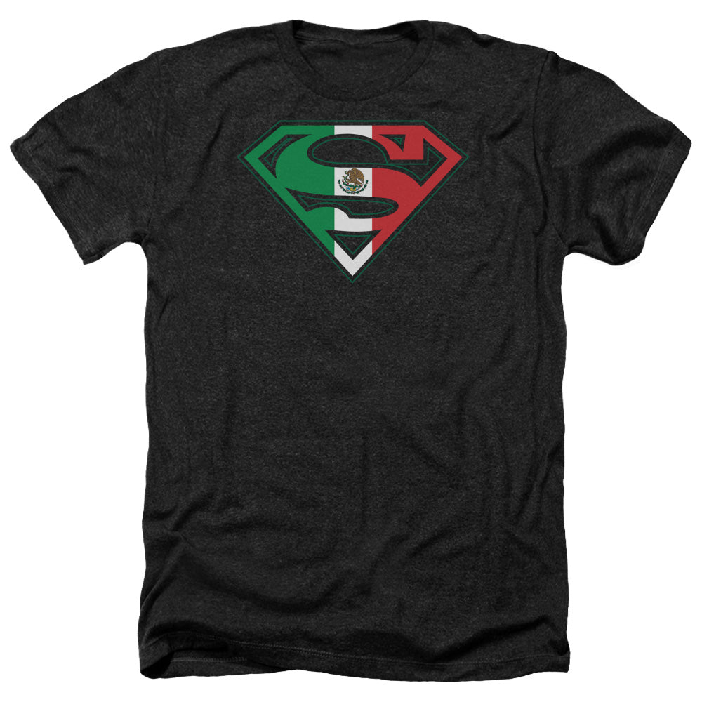 SUPERMAN/MEXICAN FLAG SHIELD - ADULT HEATHER - BLACK