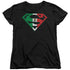 SUPERMAN/MEXICAN FLAG SHIELD - S/S WOMENS TEE - BLACK