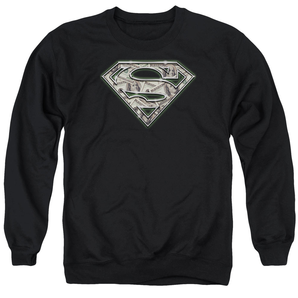 SUPERMAN/ALL ABOUT THE BENJAMINS - ADULT CREWNECK SWEATSHIRT - BLACK
