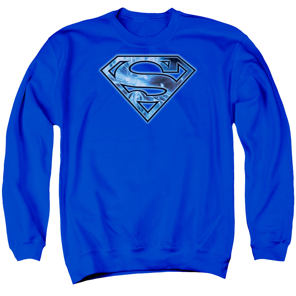 SUPERMAN/ON ICE SHIELD - ADULT CREWNECK SWEATSHIRT - ROYAL BLUE