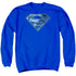 SUPERMAN/ON ICE SHIELD - ADULT CREWNECK SWEATSHIRT - ROYAL BLUE