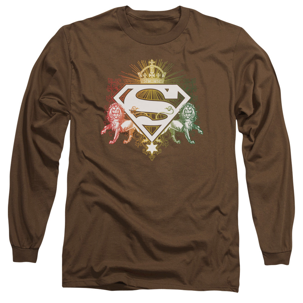 SUPERMAN/ORNATE LION SHIELD -  L/S ADULT 18/1  - COFFEE