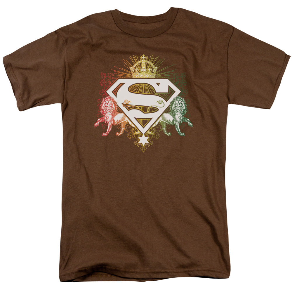 SUPERMAN/ORNATE LION SHIELD - S/S ADULT 18/1 - COFFEE