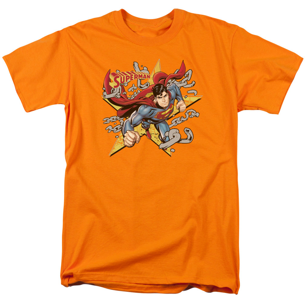 SUPERMAN/STARS AND CHAINS - S/S ADULT 18/1 - ORANGE