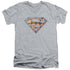 SUPERMAN/BASKETBALL SHIELD - S/S ADULT V-NECK 30/1 - ATHLETIC HEATHER