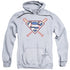 SUPERMAN/CROSSED BATS - ADULT PULLOVER HOODIE - ATHLETIC HEATHER