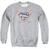 SUPERMAN/CROSSED BATS - ADULT CREWNECK SWEATSHIRT - ATHLETIC HEATHER