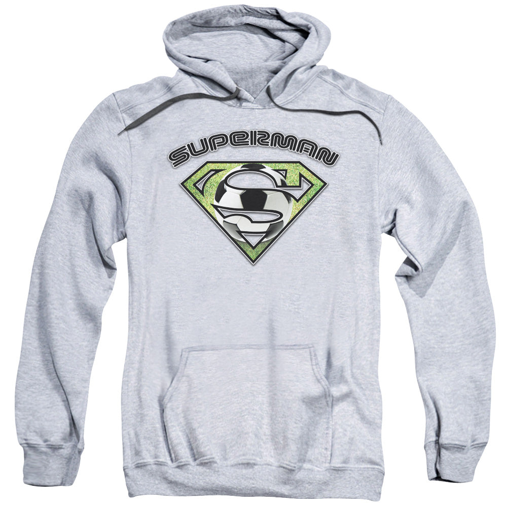 SUPERMAN/SOCCER SHIELD - ADULT PULLOVER HOODIE - ATHLETIC HEATHER