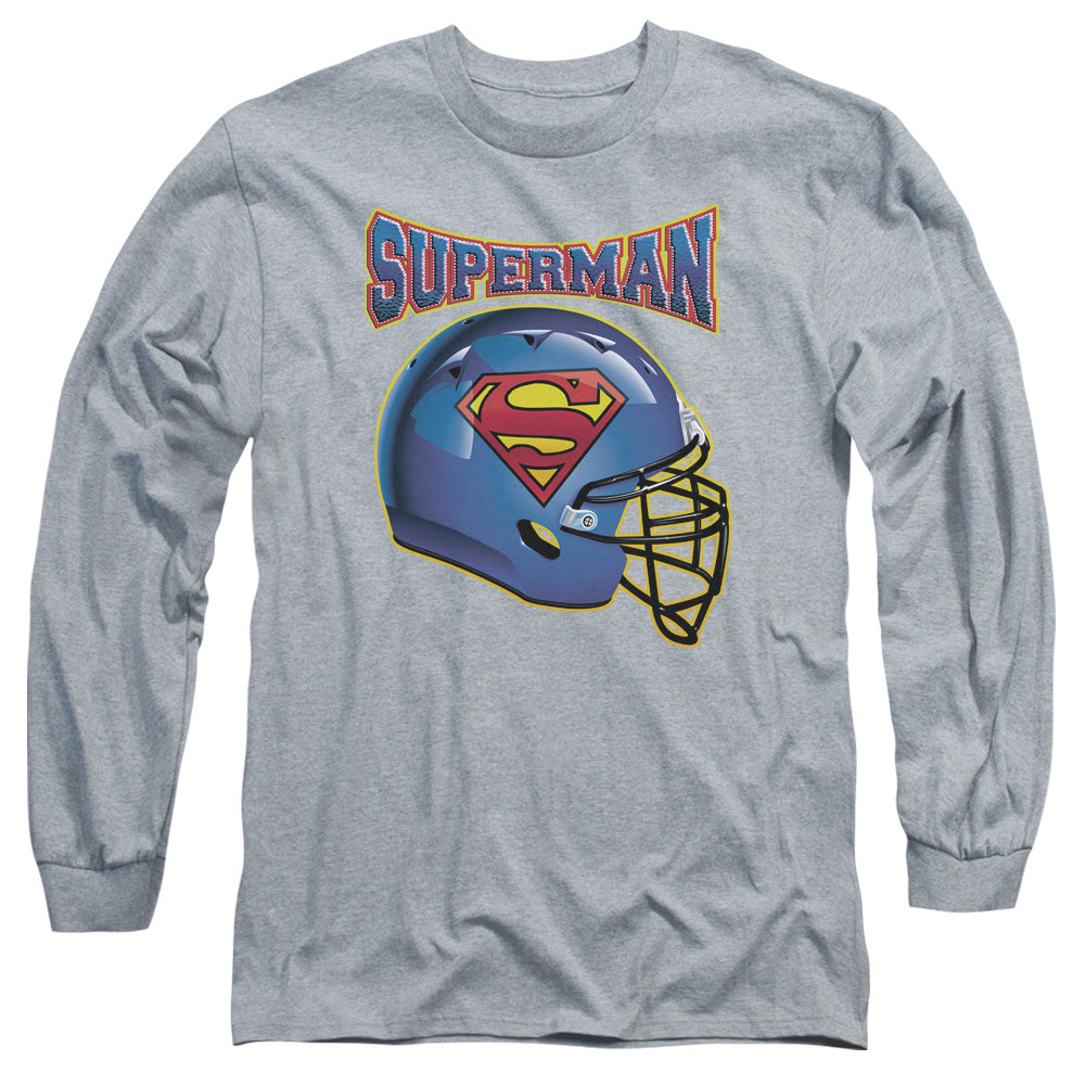 SUPERMAN/HELMET -  L/S ADULT 18/1  - ATHLETIC HEATHER