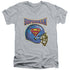 SUPERMAN/HELMET - S/S ADULT V-NECK 30/1 - ATHLETIC HEATHER