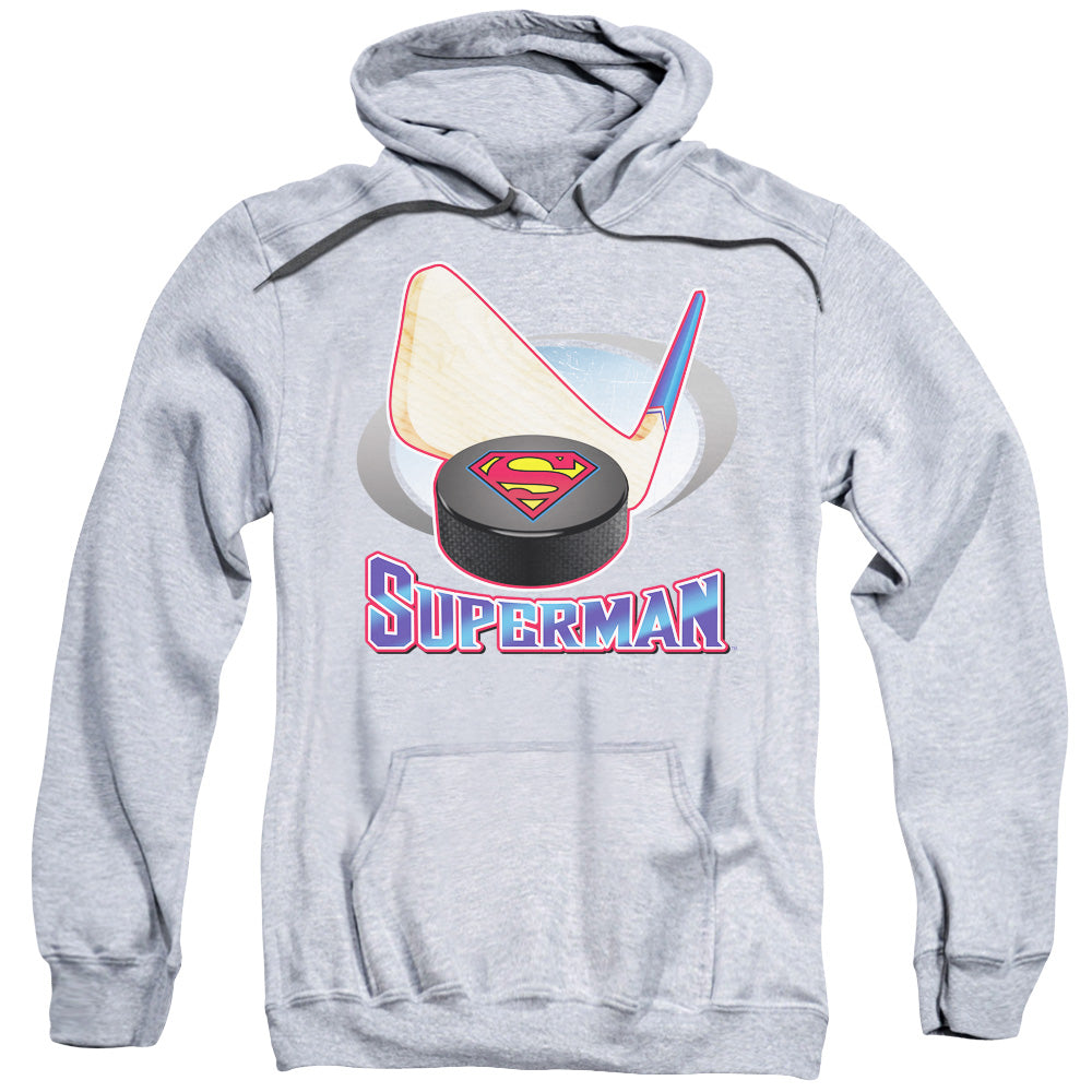 SUPERMAN/HOCKEY STICK - ADULT PULLOVER HOODIE - ATHLETIC HEATHER