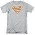 SUPERMAN/BURNT ORANGE&WHITE SHIELD - S/S ADULT 18/1 - ATHLETIC HEATHER