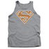 SUPERMAN/BURNT ORANGE&WHITE SHIELD - ADULT TANK - ATHLETIC HEATHER