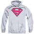 SUPERMAN/RED &AMP; BLACK SHIELD - ADULT PULLOVER HOODIE - ATHLETIC HEATHER