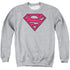 SUPERMAN/RED &AMP; BLACK SHIELD - ADULT CREWNECK SWEATSHIRT - ATHLETIC HEATHER