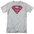 SUPERMAN/RED & BLACK SHIELD - S/S ADULT 18/1 - ATHLETIC HEATHER