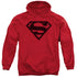SUPERMAN/RED &AMP; BLACK SHIELD - ADULT PULLOVER HOODIE - RED