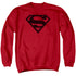 SUPERMAN/RED &AMP; BLACK SHIELD - ADULT CREWNECK SWEATSHIRT - RED