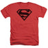 SUPERMAN/RED & BLACK SHIELD - ADULT HEATHER - RED