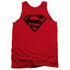 SUPERMAN/RED & BLACK SHIELD - ADULT TANK - RED