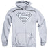 SUPERMAN/CAROLINA BLUE&AMP;NAVY SHIELD - ADULT PULLOVER HOODIE - ATHLETIC HEATHER