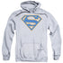 SUPERMAN/BLUE &AMP; ORANGE SHIELD - ADULT PULLOVER HOODIE - ATHLETIC HEATHER