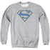 SUPERMAN/BLUE &AMP; ORANGE SHIELD - ADULT CREWNECK SWEATSHIRT - ATHLETIC HEATHER