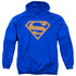 SUPERMAN/BLUE &AMP; ORANGE SHIELD - ADULT PULLOVER HOODIE - ROYAL BLUE