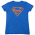 SUPERMAN/BLUE & ORANGE SHIELD - S/S WOMENS TEE - ROYAL BLUE