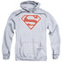 SUPERMAN/CRIMSON &AMP; CREAM SHIELD - ADULT PULLOVER HOODIE - ATHLETIC HEATHER