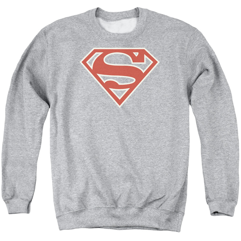 SUPERMAN/CRIMSON &AMP; CREAM SHIELD - ADULT CREWNECK SWEATSHIRT - ATHLETIC HEATHER